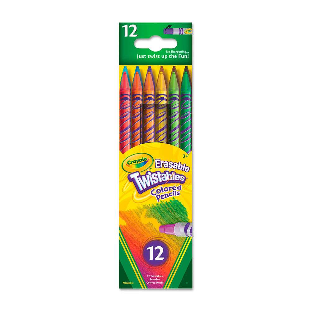 LAPIZ D/COLOR TWISTABLE BORRABLE 12PC