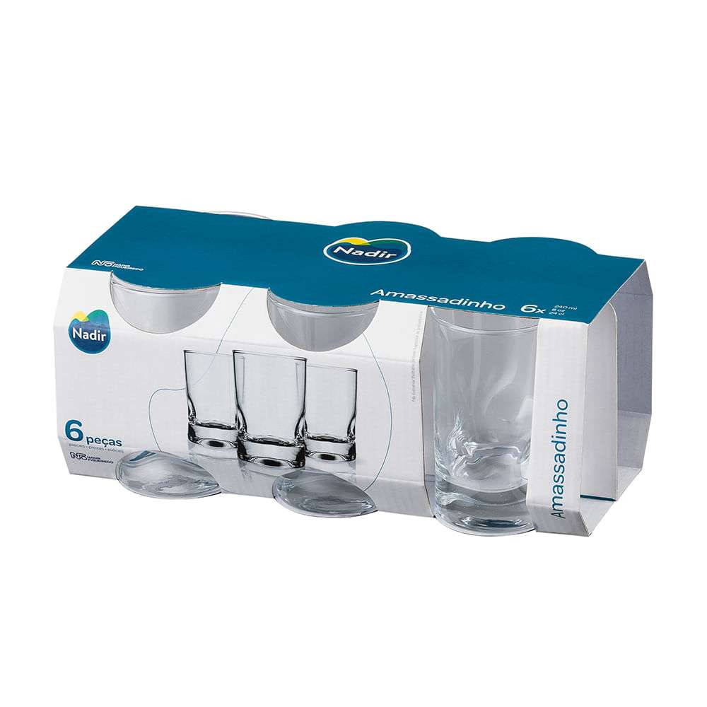 JGO D/VASOS D/VIDRIO 240ML 6PCS AMASSADI