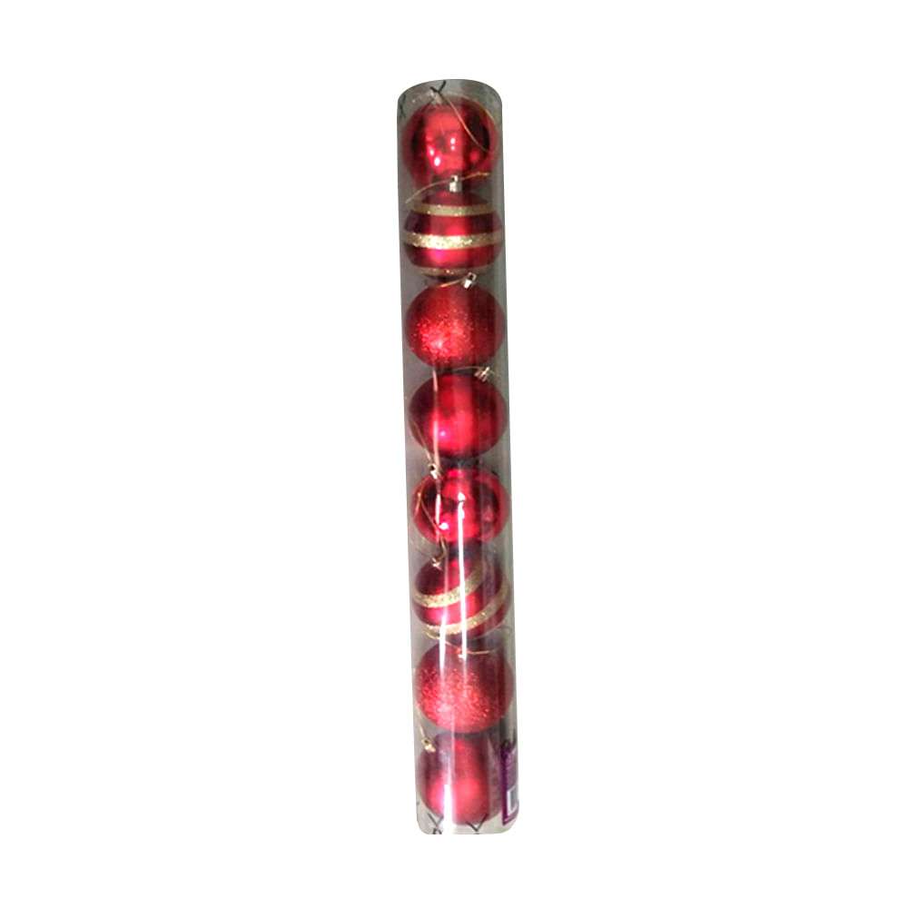 BOLAS NAVID. 8CM C/ROJO 8PCS