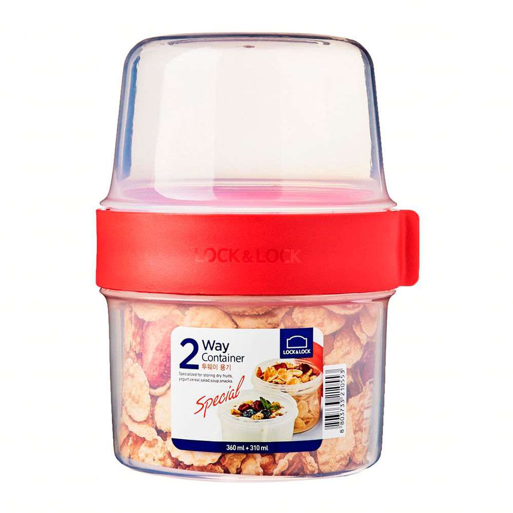 RECIPIENTE PLAST. TWIST 2/WAYS 360ML+310ML TAPA RO