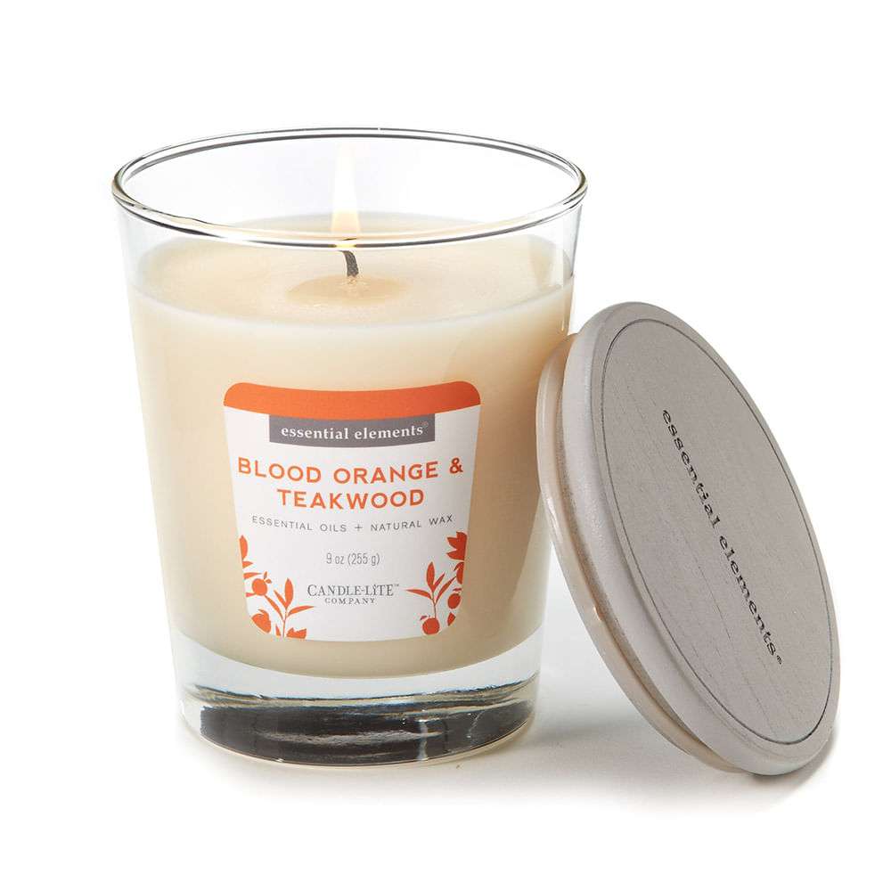 CANDELA E/FRASCO 9OZ BLOOD ORANGE & TEAK