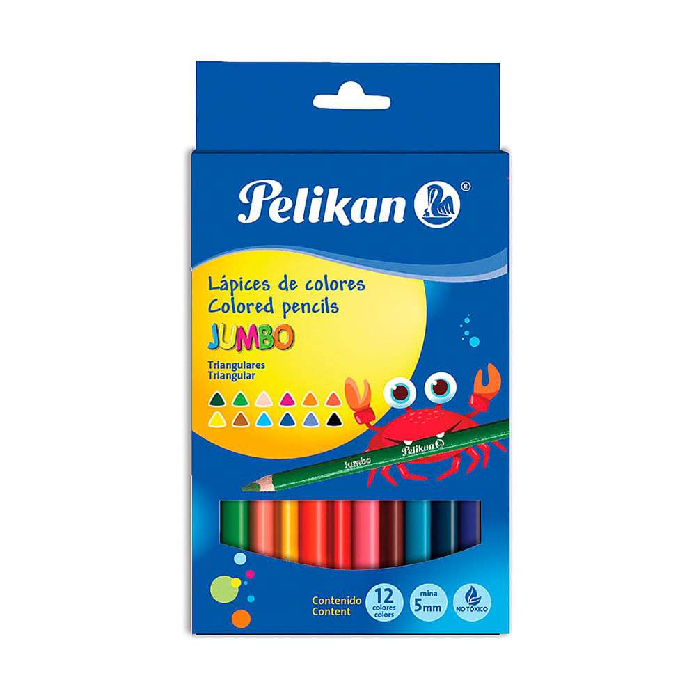 LAPIZ D/COLOR TRIANGULAR LARGOS PELIKAN