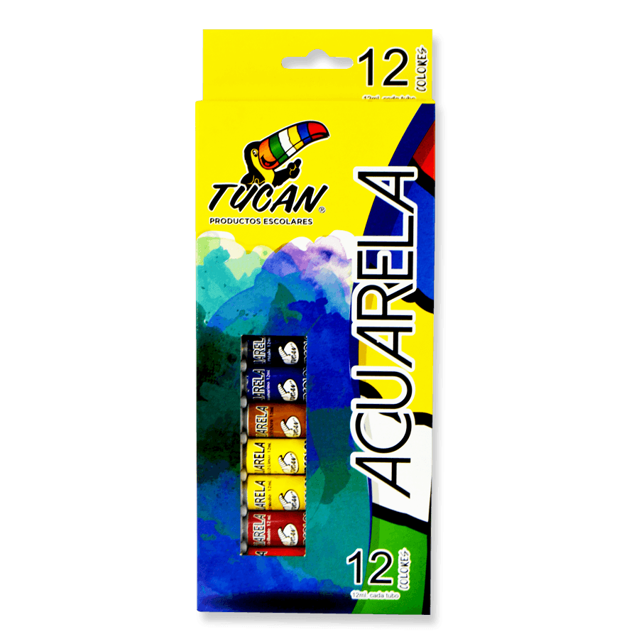 ACUARELA EN TUBO (CAJITA DE 12 COLORES )
