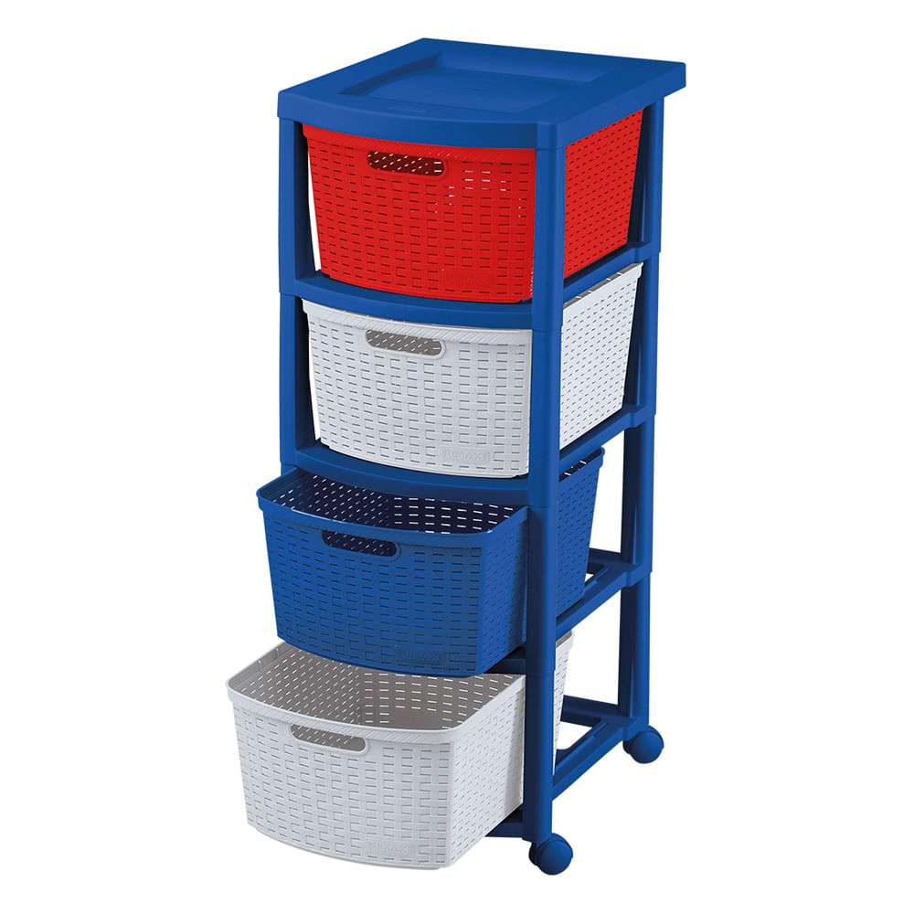 GAVETERO PLAST. RATTAN 4 NIV. NAUTICO