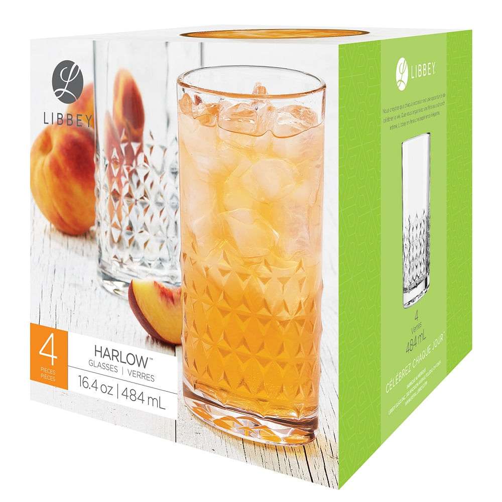 JGO D/VASOS D/VIDRIO COOLER 4PCS 16.4OZ/484ML HARL