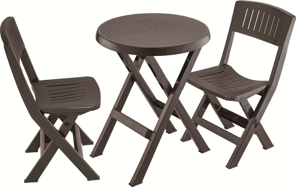SET DE MESA + 2 SILLAS PLEGABLE MOCCA