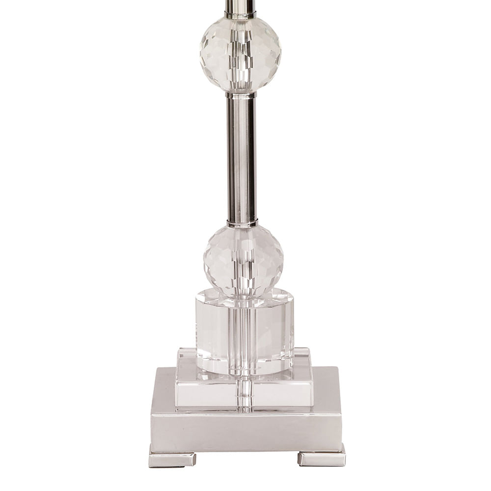 LAMPARA D/MESA 31"H METAL/CRISTAL WHITE
