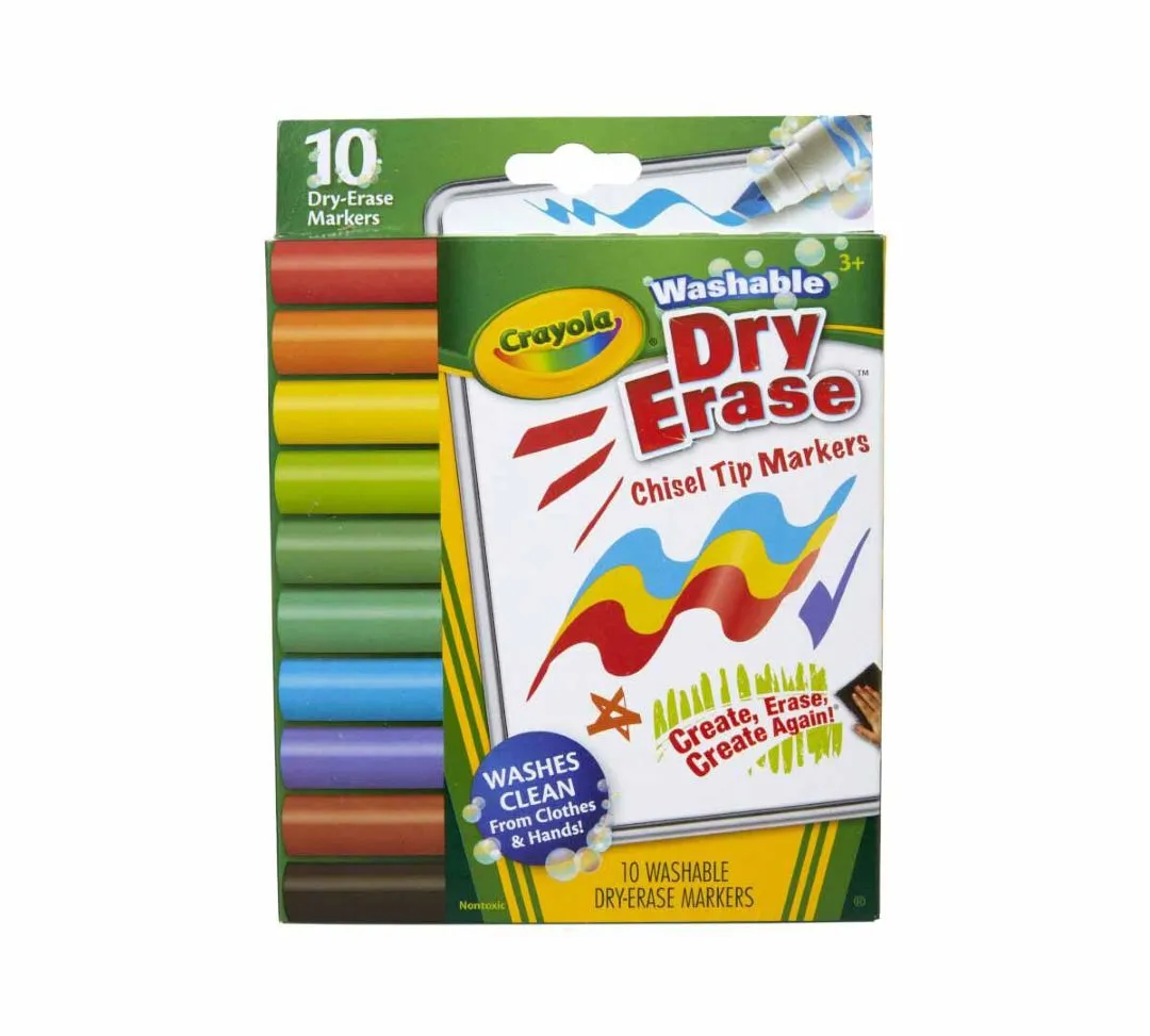 MARCADORES 10 PCS ERASE WASHABLE CHISEL