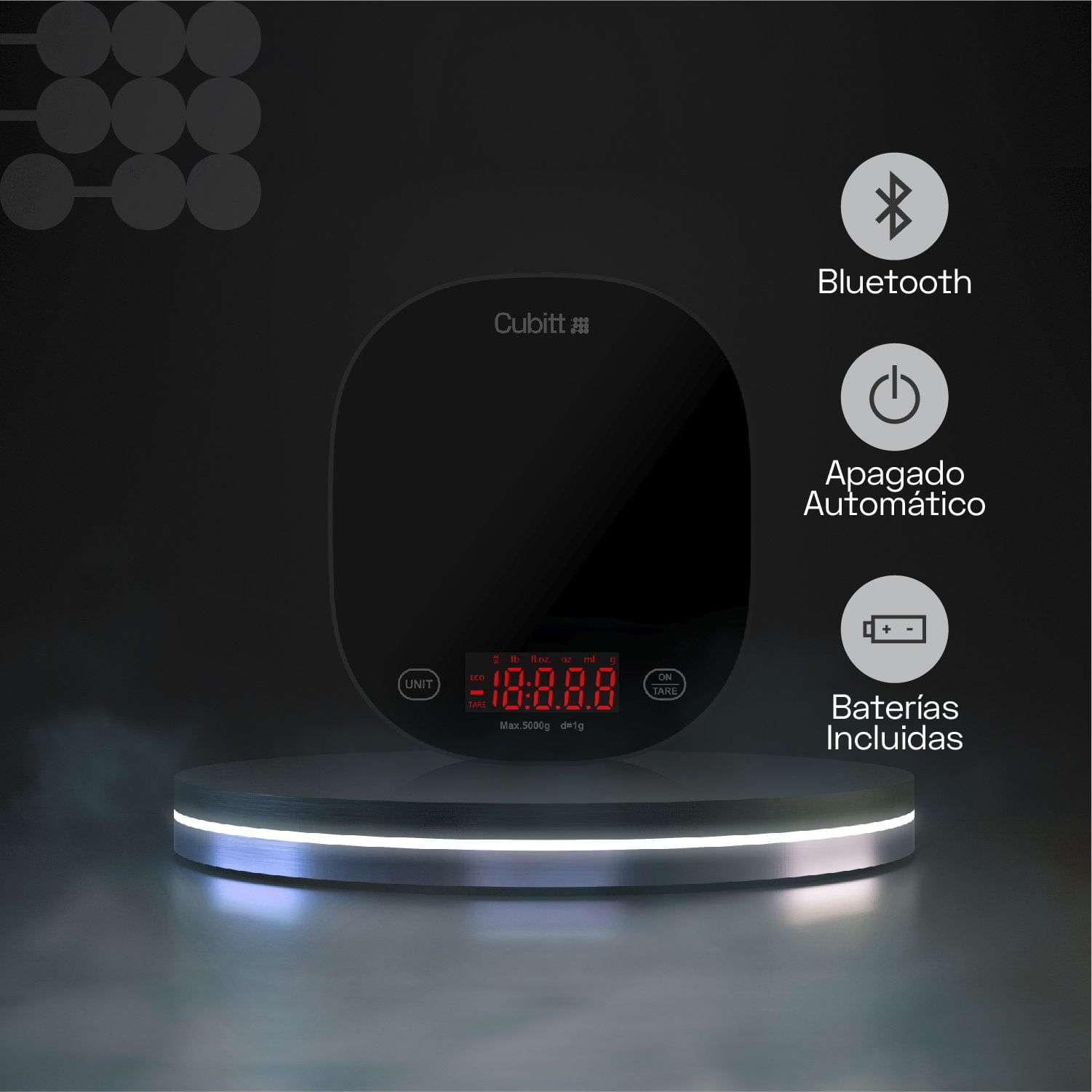 PESA D/COCINA SMART CUBITT/NEGRO/CTK-1