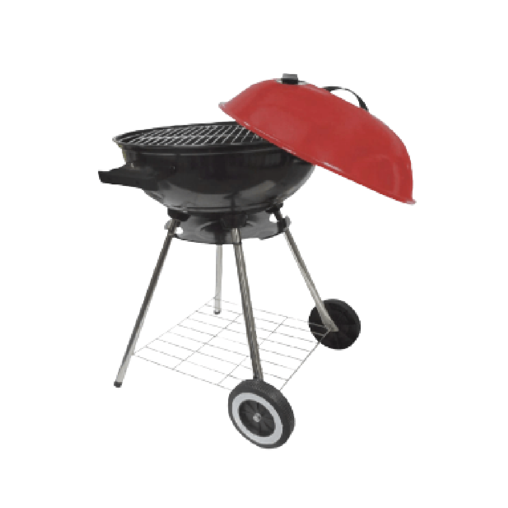 ASADOR A CARBON BASICO 18" COLOR NEGRO/ROJO