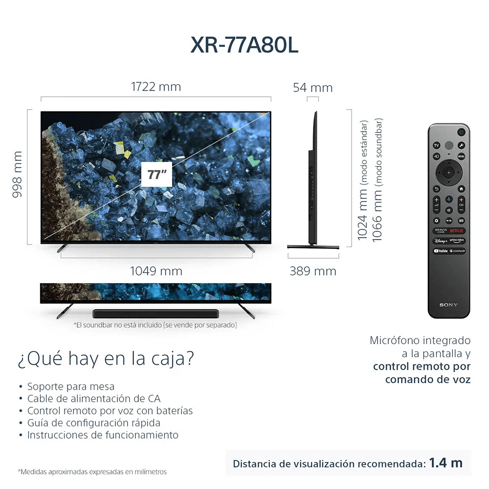 TELEVISOR OLED SONY 77" 4K GOOGLE TV/PRO
