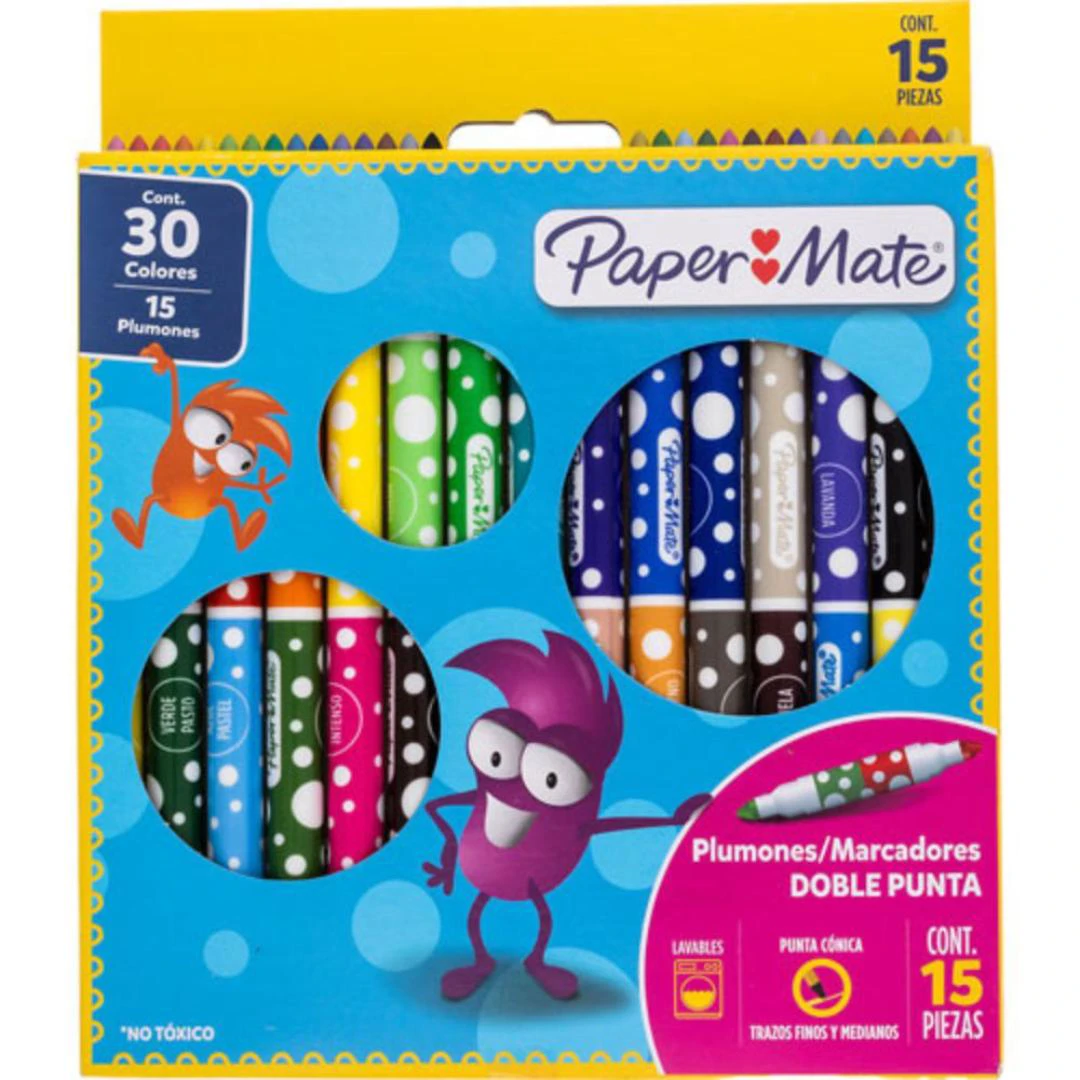 MARCADOR DOBLE PAPER MATE 30PCS