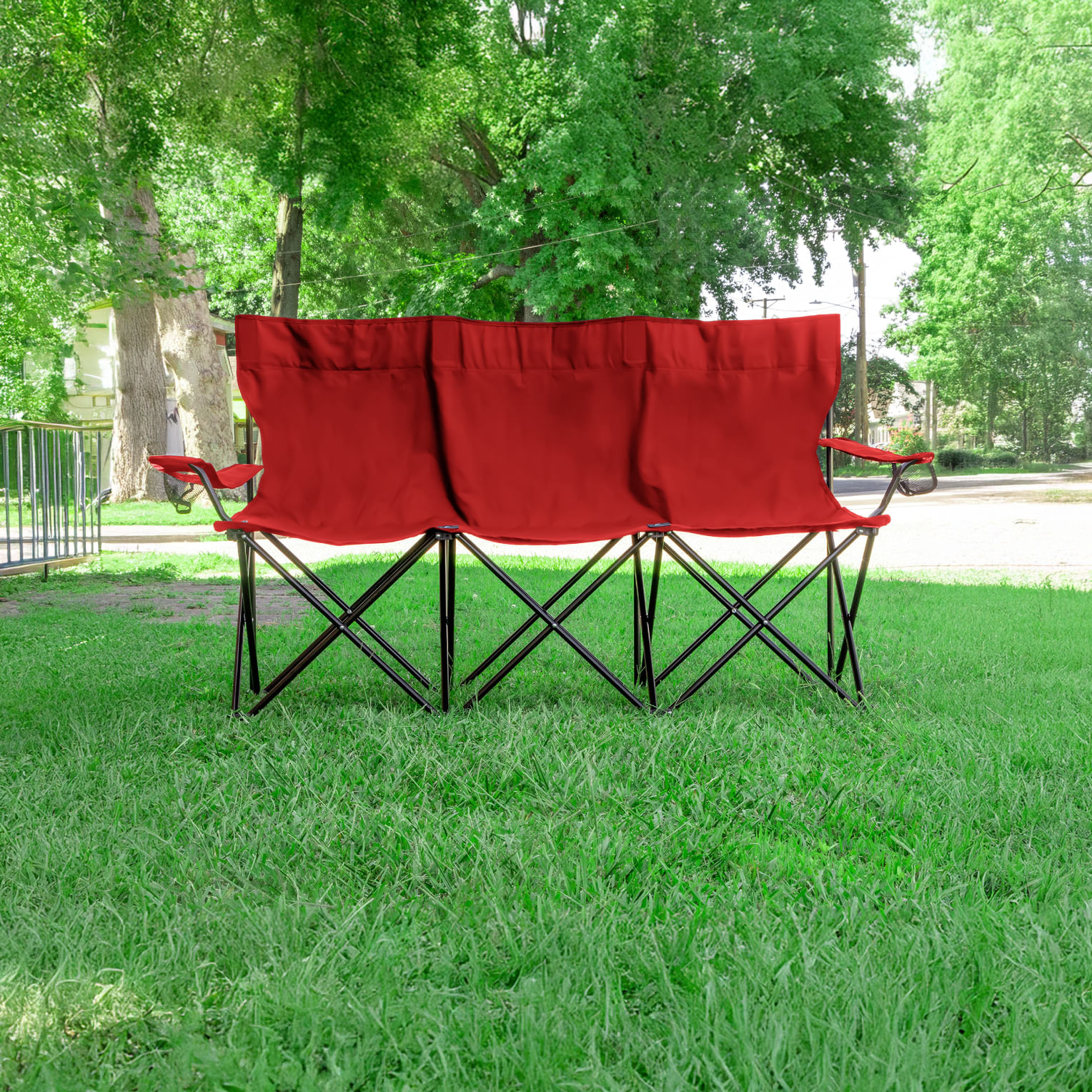 SILLA DE CAMPING 3 ASIENTOS RED