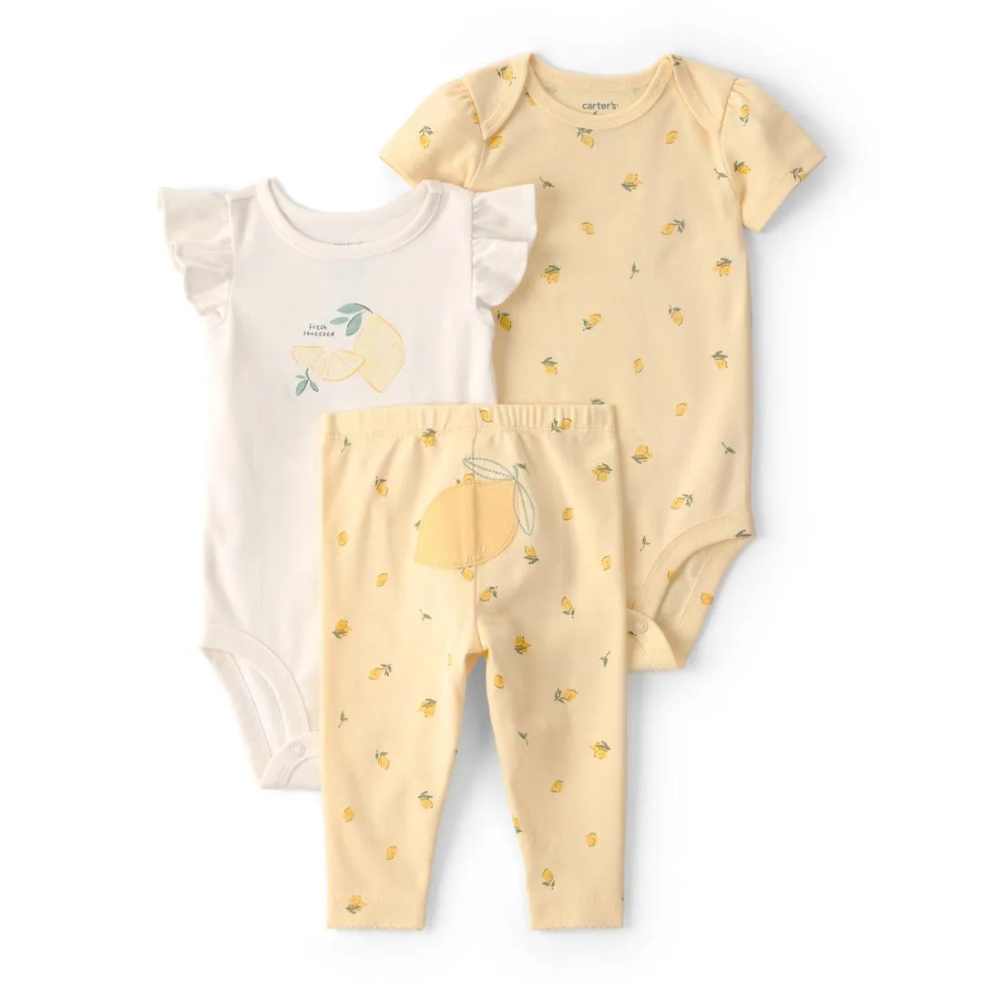 MAMELUCO MC C/PANT LEMON 3PCS