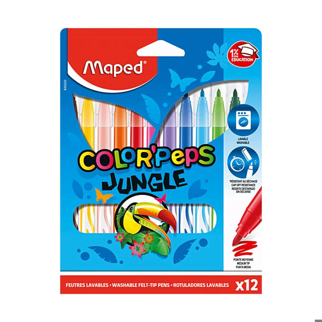 MARCADORES JUNGLE 12 COL MAPED