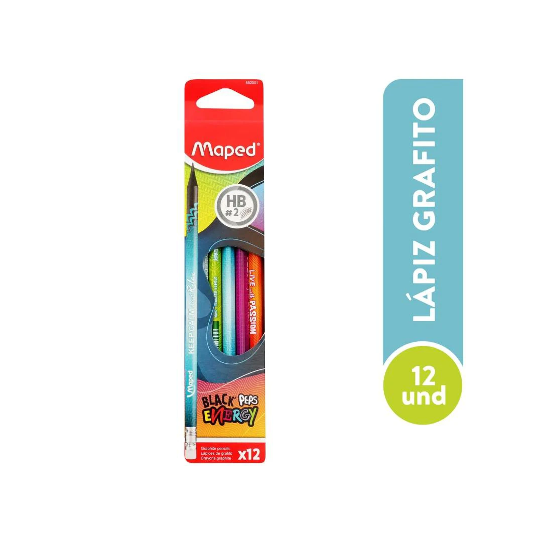 LAPIZ GRAFITO C/BORRADOR ENERGY