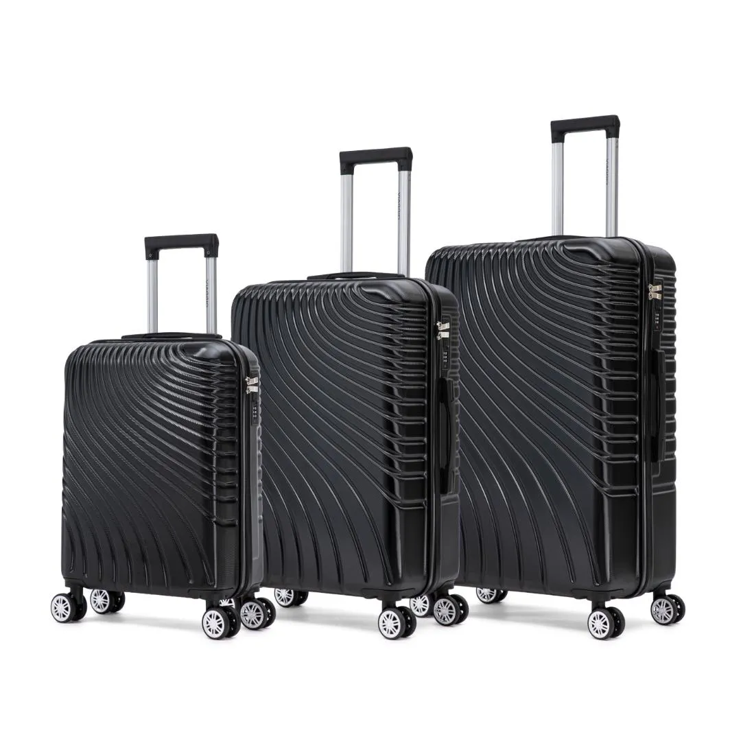 SET MALETA 3PCS WH1004 VIAGGIO BLACK