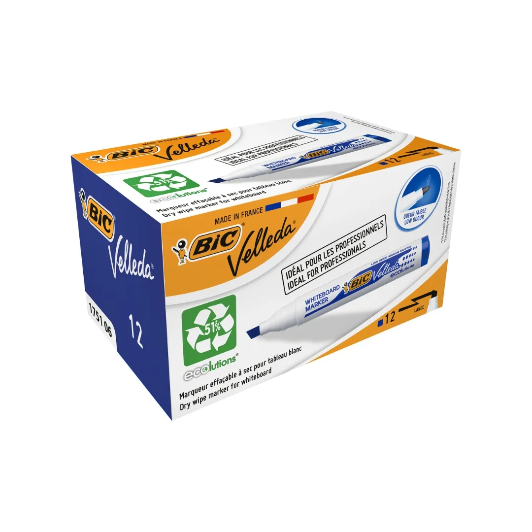 BIC MARCADOR PIZARRA AZUL CAJA 12 UN