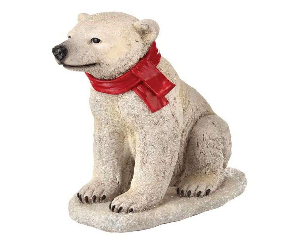 FIGURA EXTERIOR 20" OSO C/BUFANDA ROJA S