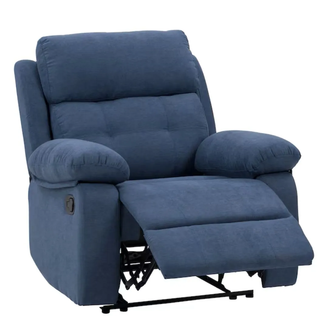 SILLON RECLINABLE MANUAL TELA AZUL