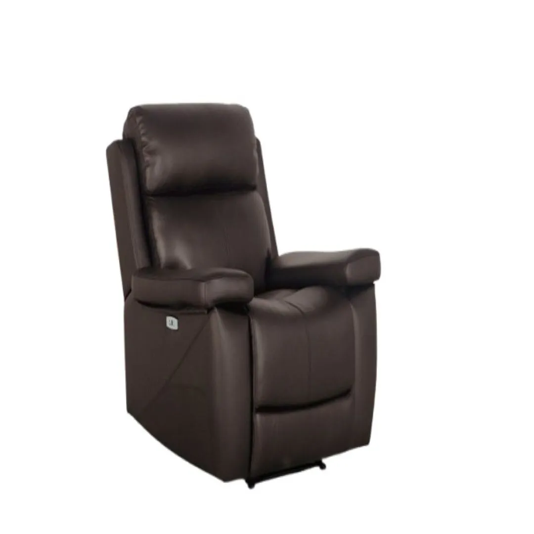 SILLON RECLINABLE MANUAL CUERINA MARRON