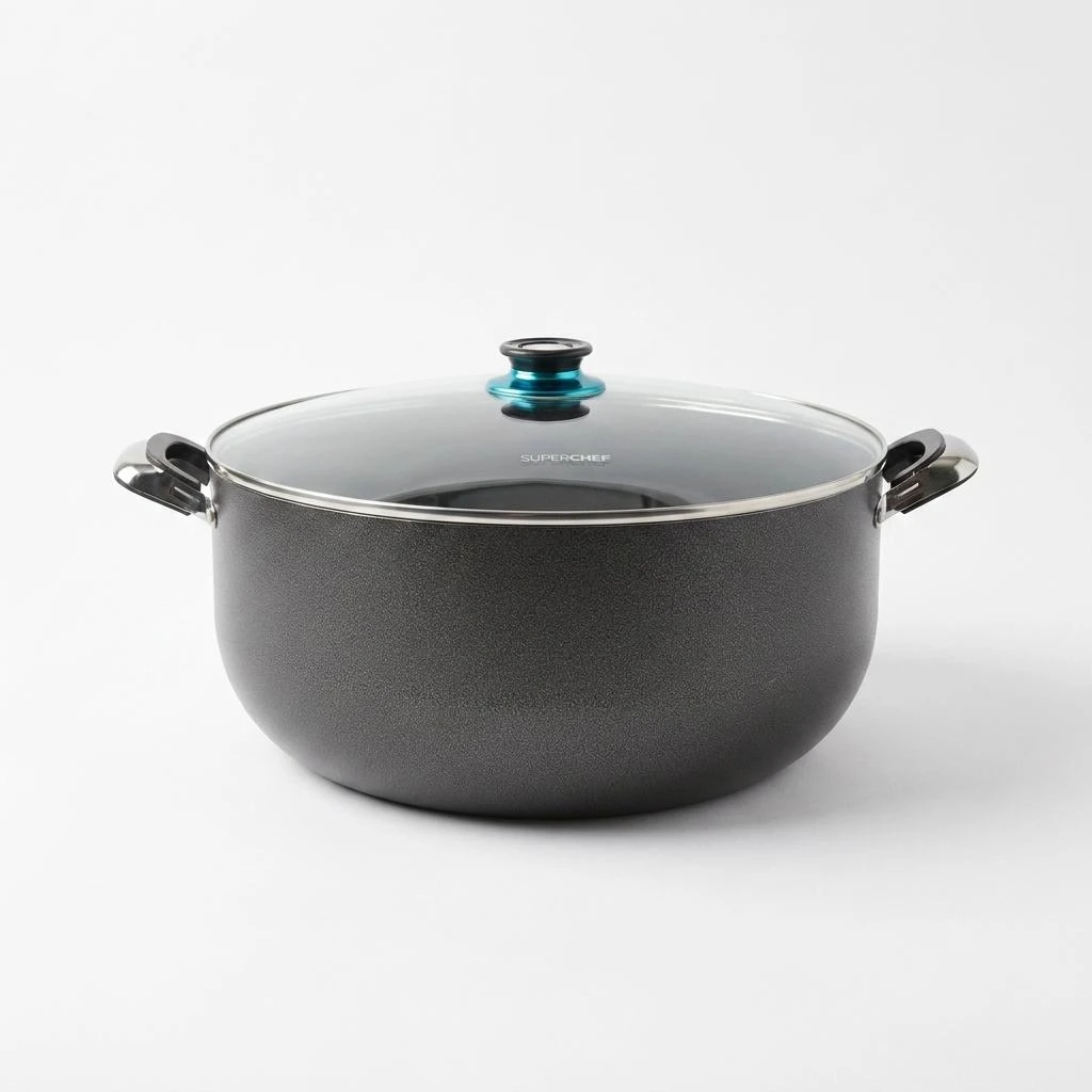 OLLA D/ALUMINIO C/TAPA D/VIDRI 40X17.8CM