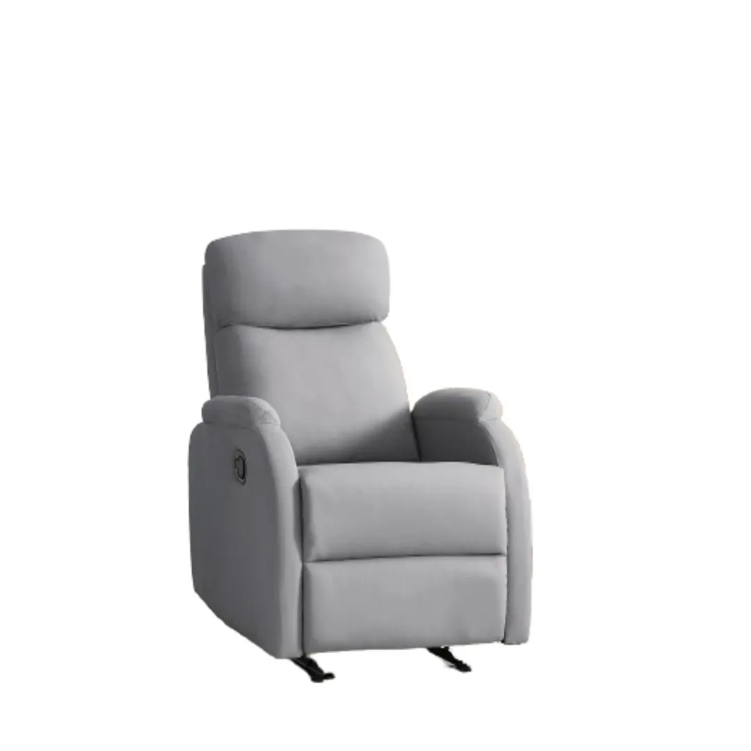 SILLON RECLINABLE MANUAL CUERINA GRIS