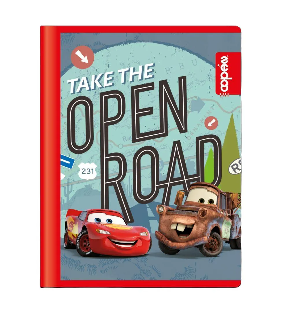 CUADERNO COSIDO GRANDE CUADRICULA CARS