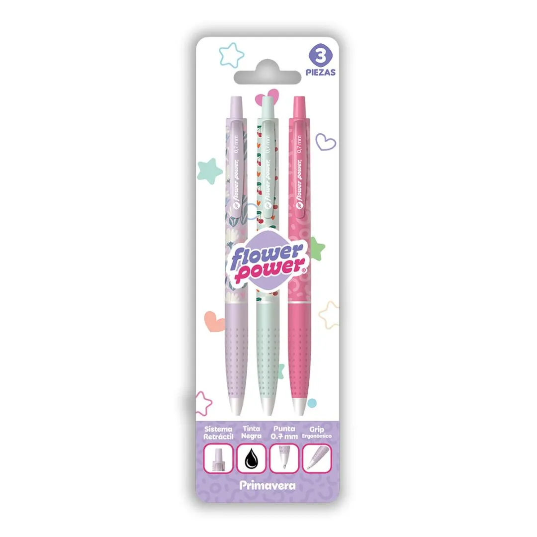 SET BOLIGRAFO POWER CON GRIP  BLOOM X3