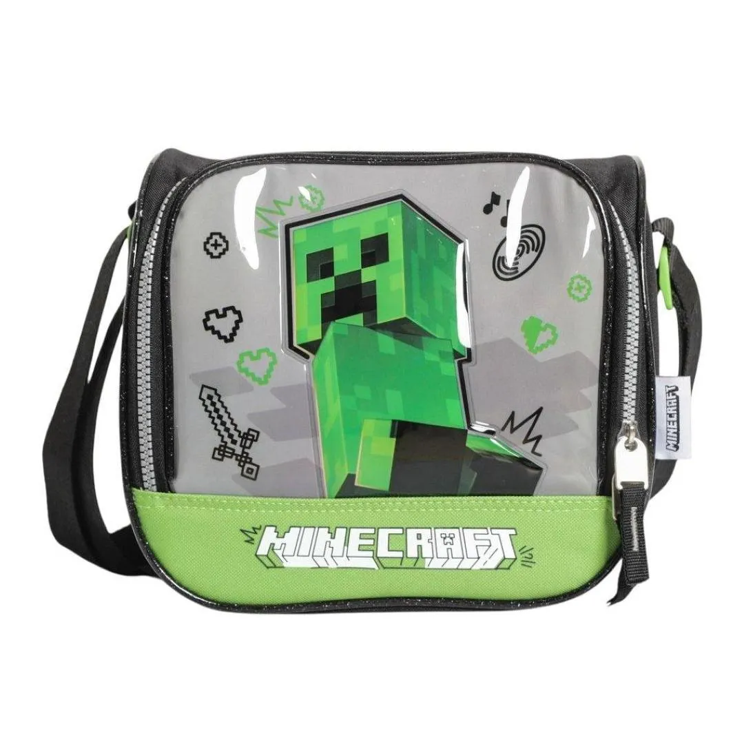 LONCHERA MINECRAFT VERDE/GRIS