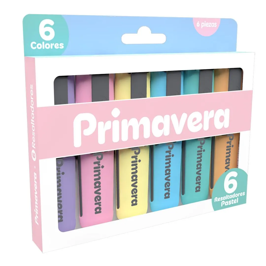 RESALTADOR PRIMAVERA PASTEL X 6 COLORES