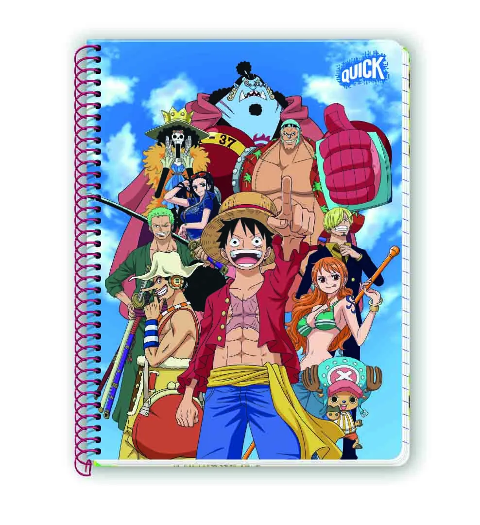 CUADERNO ESPIRAL 2 MAT 65H ONE PIECE