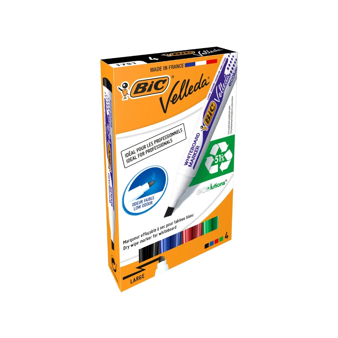 BIC MARCADOR PIZARRA SURTIDA CAJA 4 UND