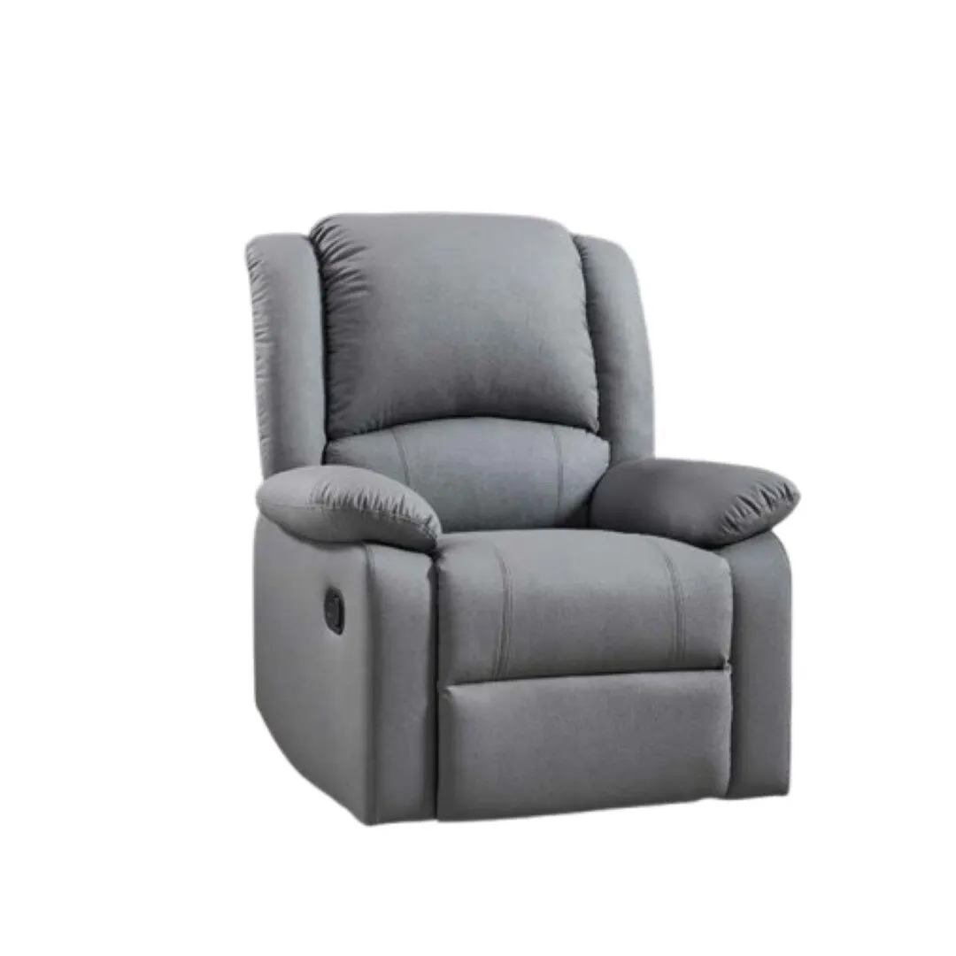 SILLON RECLINABLE CUERINA GRIS