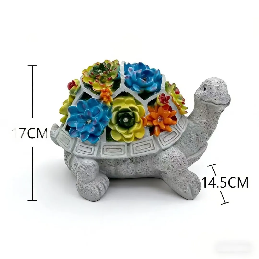 ADORNO JARDIN TORTUGA LUCES