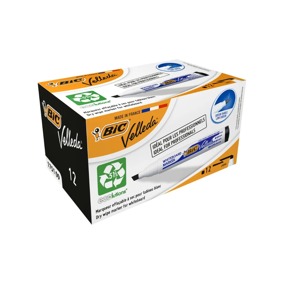 BIC MARCADOR PIZARRA NEGRO CAJA 12 UN