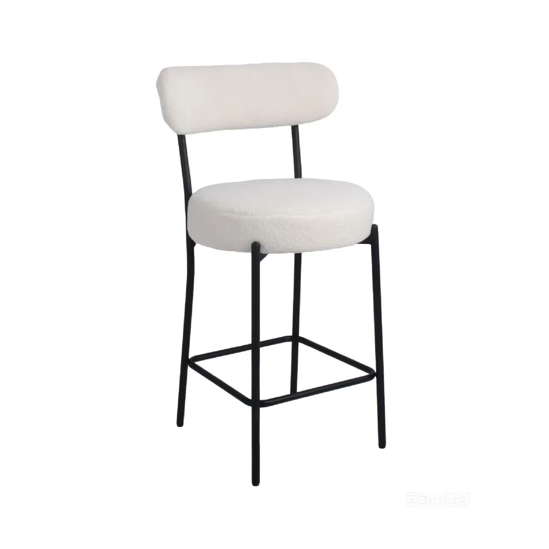SILLA DE BAR BLANCA BOUCLE